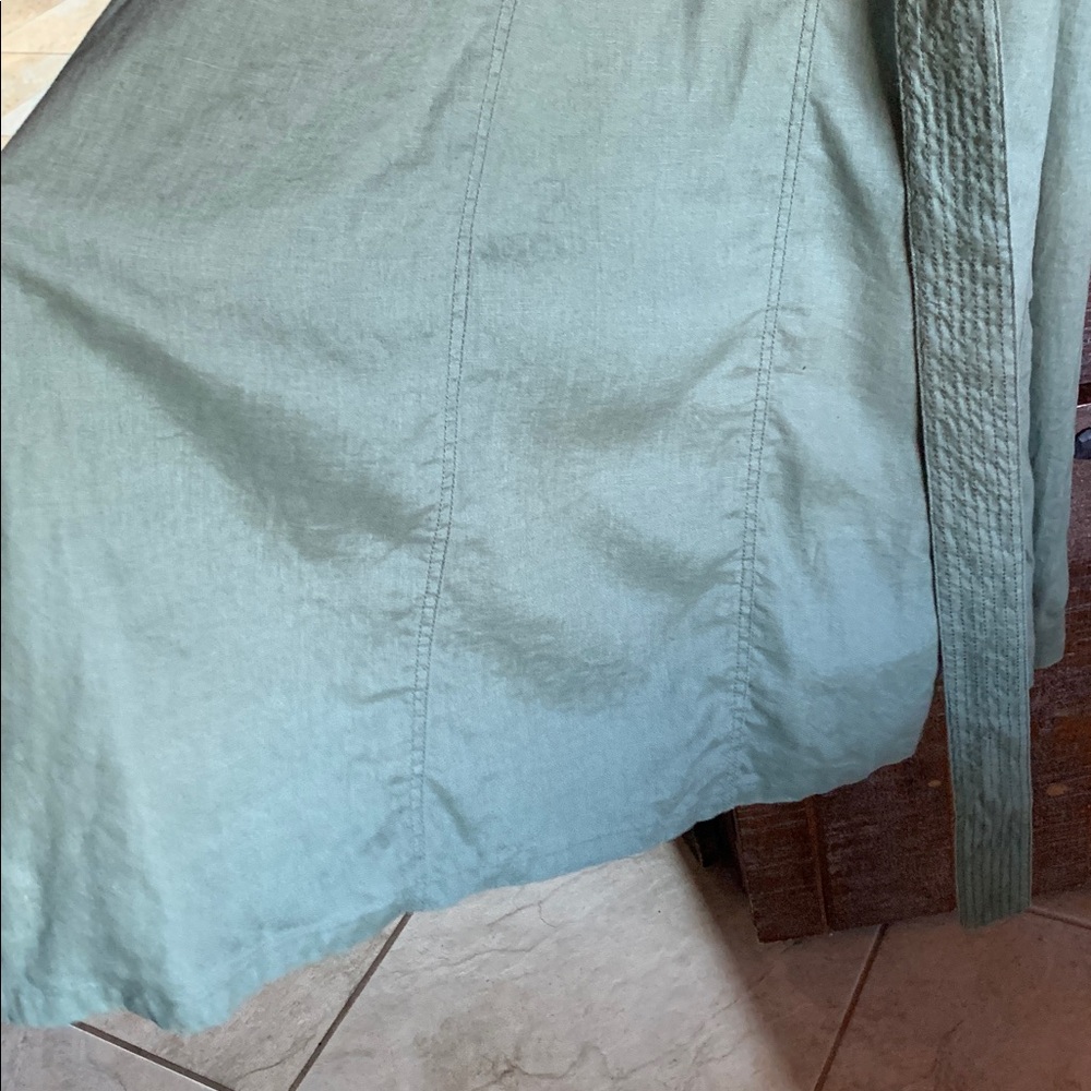 Tommy Bahama halter maxi dress linen pockets size large olive green flowy boho - Picture 11 of 16